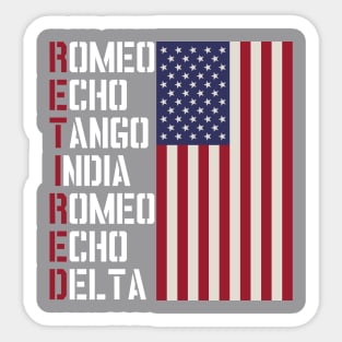 Military, Police, Pilot Retirement Gift Phonetic Alphabet Sticker